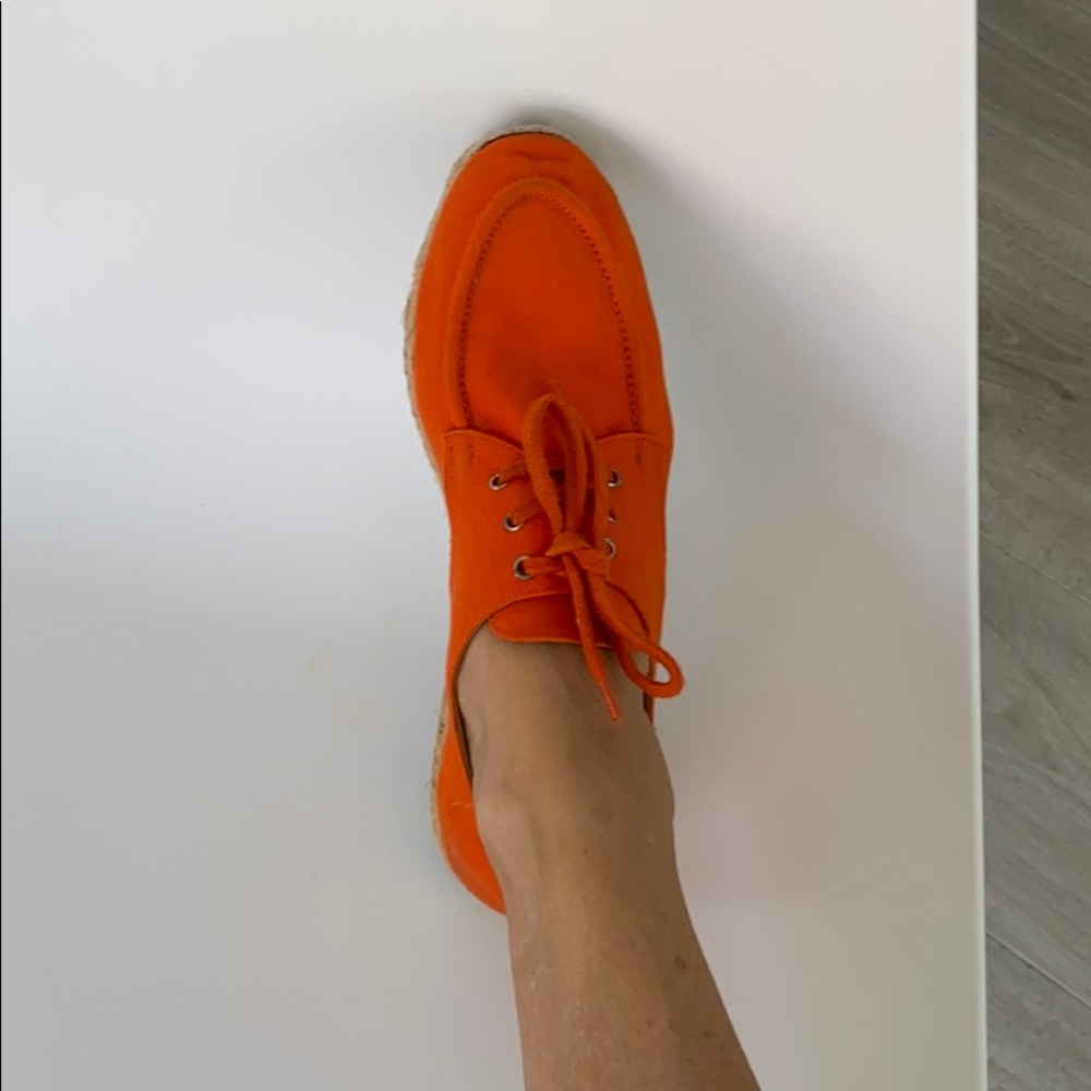 Hermes espadrilles orange canvas